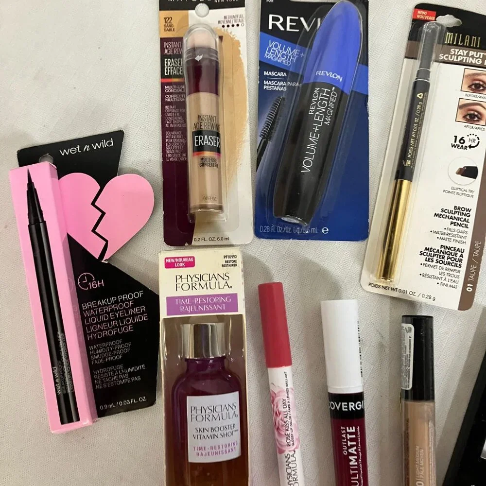 Lot of 10 Drugstore Makeup Items Revlon Mascara Maybelline L'Oréal New Sealed